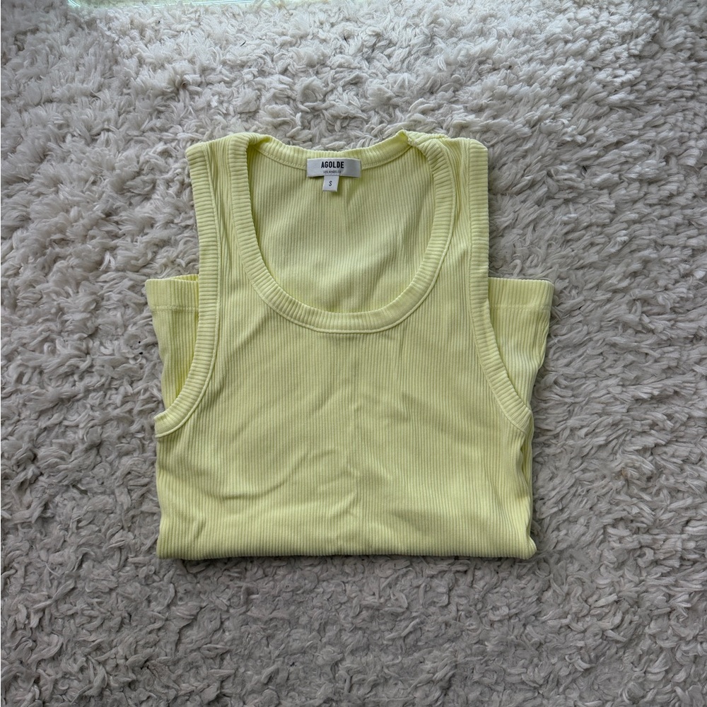 Agolde Lemon Ribbed Scoop Tank